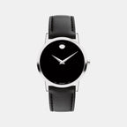 Male Black Analog Leather Watch 607583