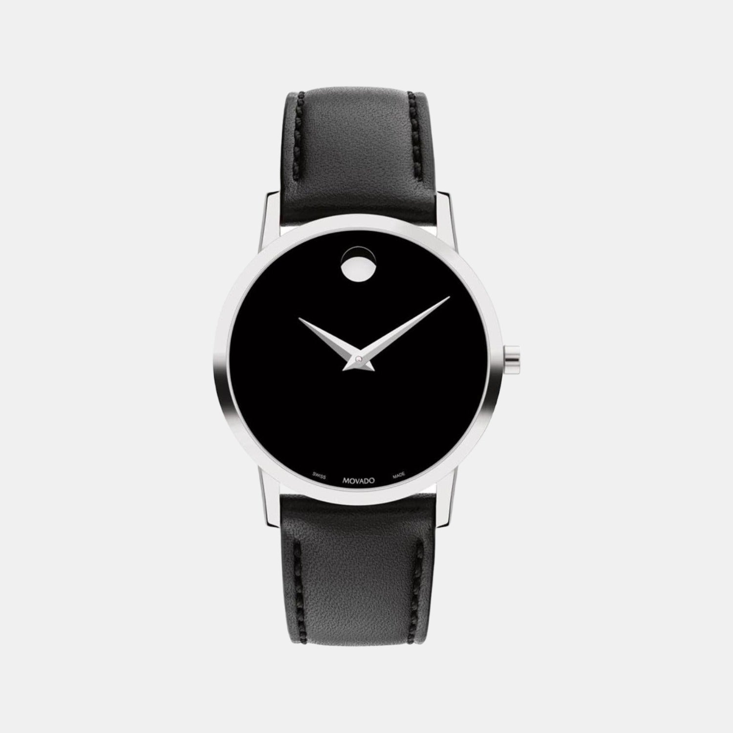 Male Black Analog Leather Watch 607583