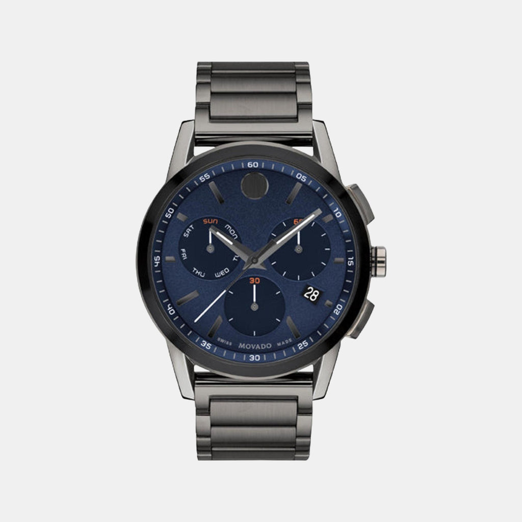 Male Blue Chronograph Stainless Steel Watch 607624