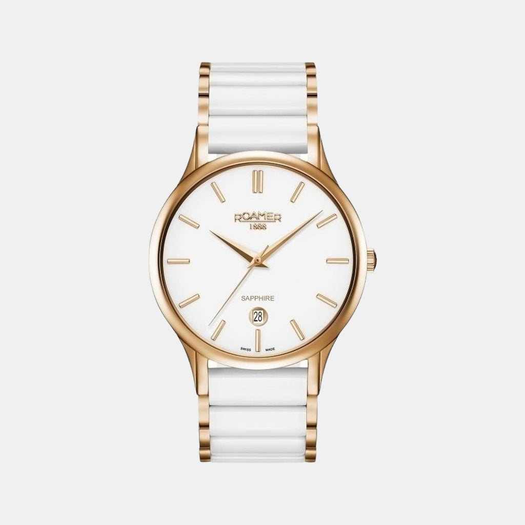 Male White Analog Ceramic Watch 657833 49 25 60