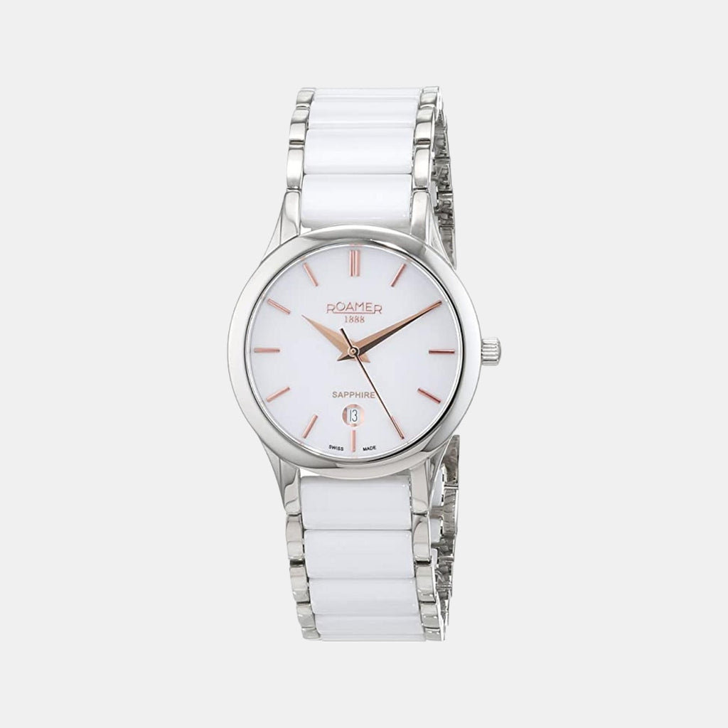 Female White Analog Ceramic Watch 657844 40 25 60