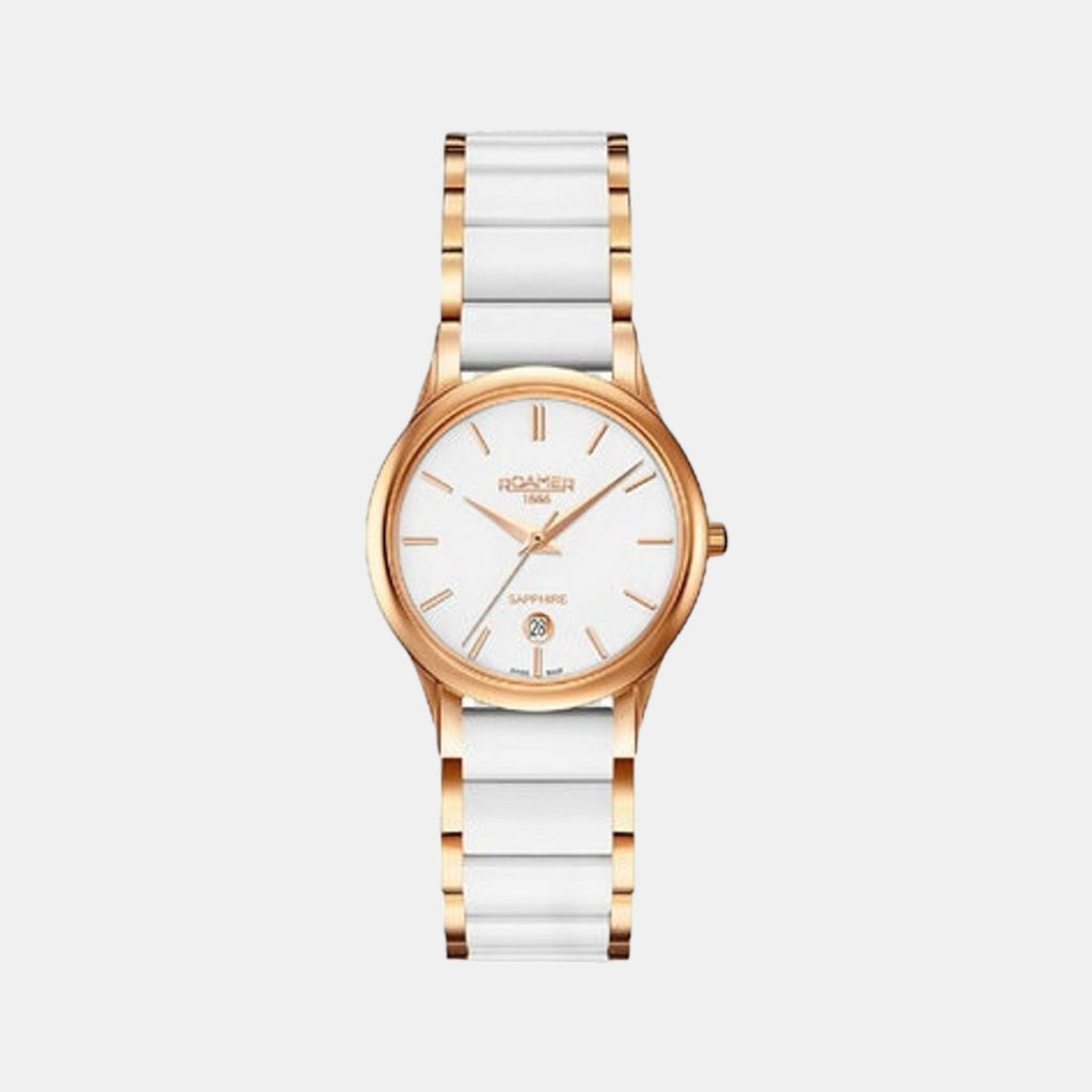 Female White Analog Ceramic Watch 657844 49 25 60