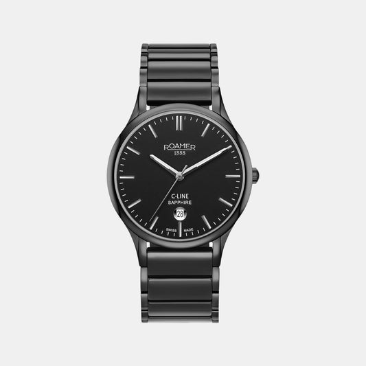 Male Black Analog Stainless Steel Watch 658833 44 55 61