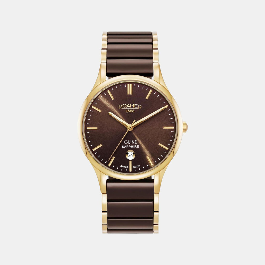 Male Brown Analog Ceramic Watch 658833 48 65 63