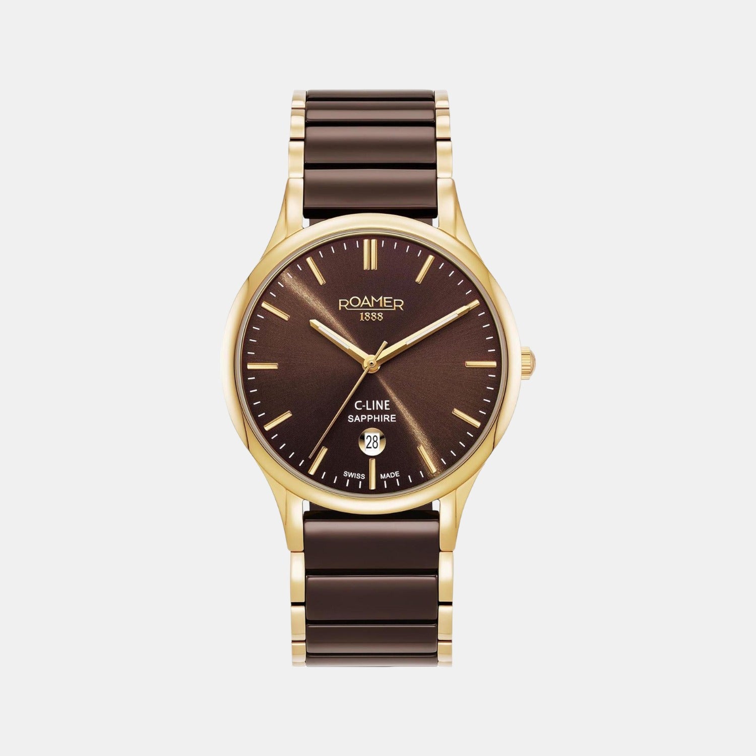 Male Brown Analog Ceramic Watch 658833 48 65 63