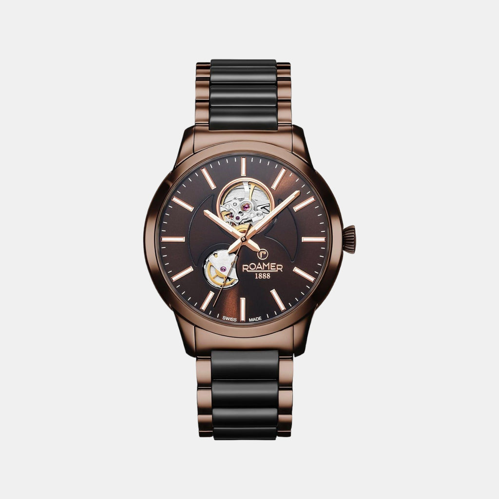 Male Brown Analog Ceramic Watch 672661 40 65 60