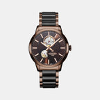 Male Brown Analog Ceramic Watch 672661 40 65 60