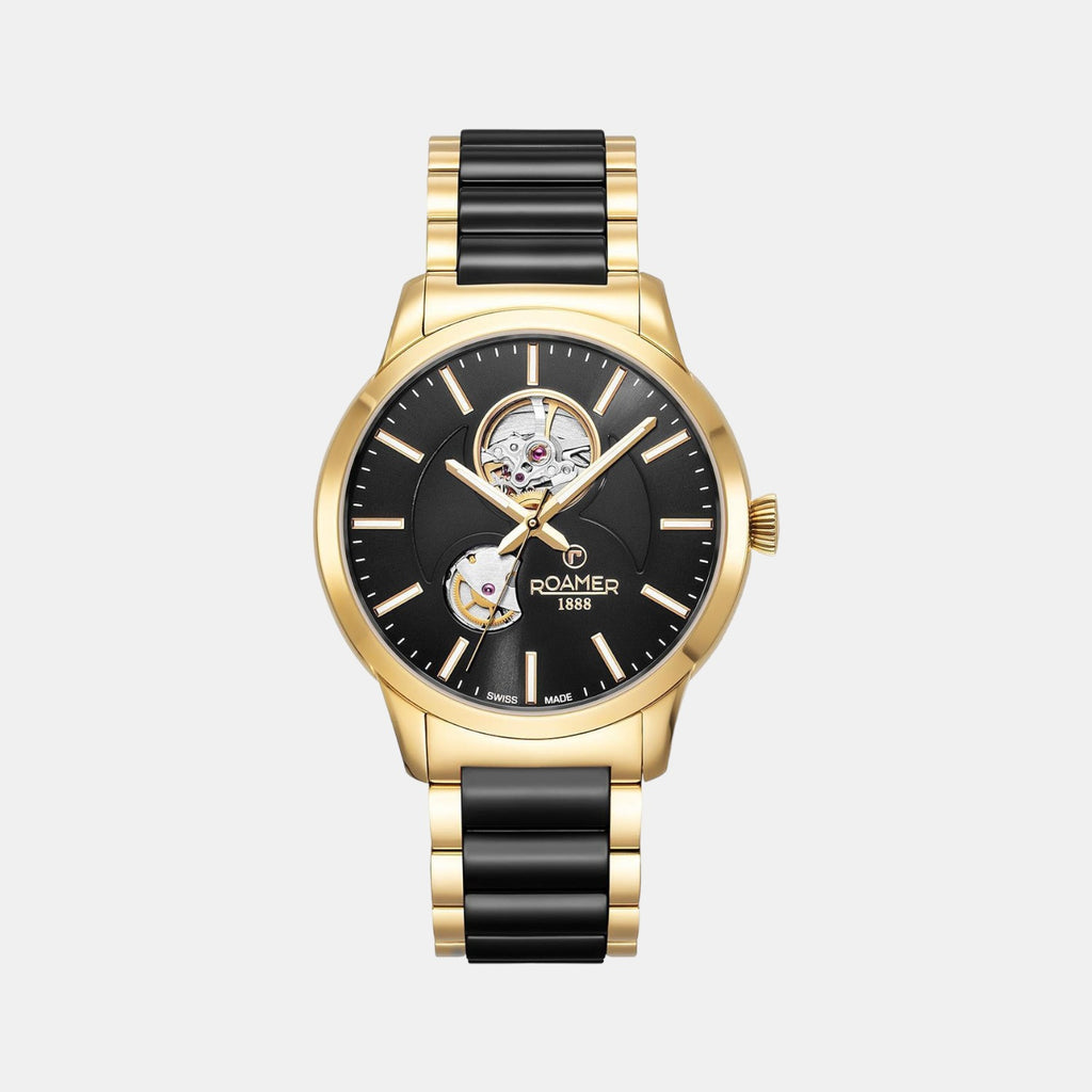 Male Black Stainless Steel Automatic Chronograph Watch 672661 48 55 60