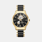 Male Black Stainless Steel Automatic Chronograph Watch 672661 48 55 60