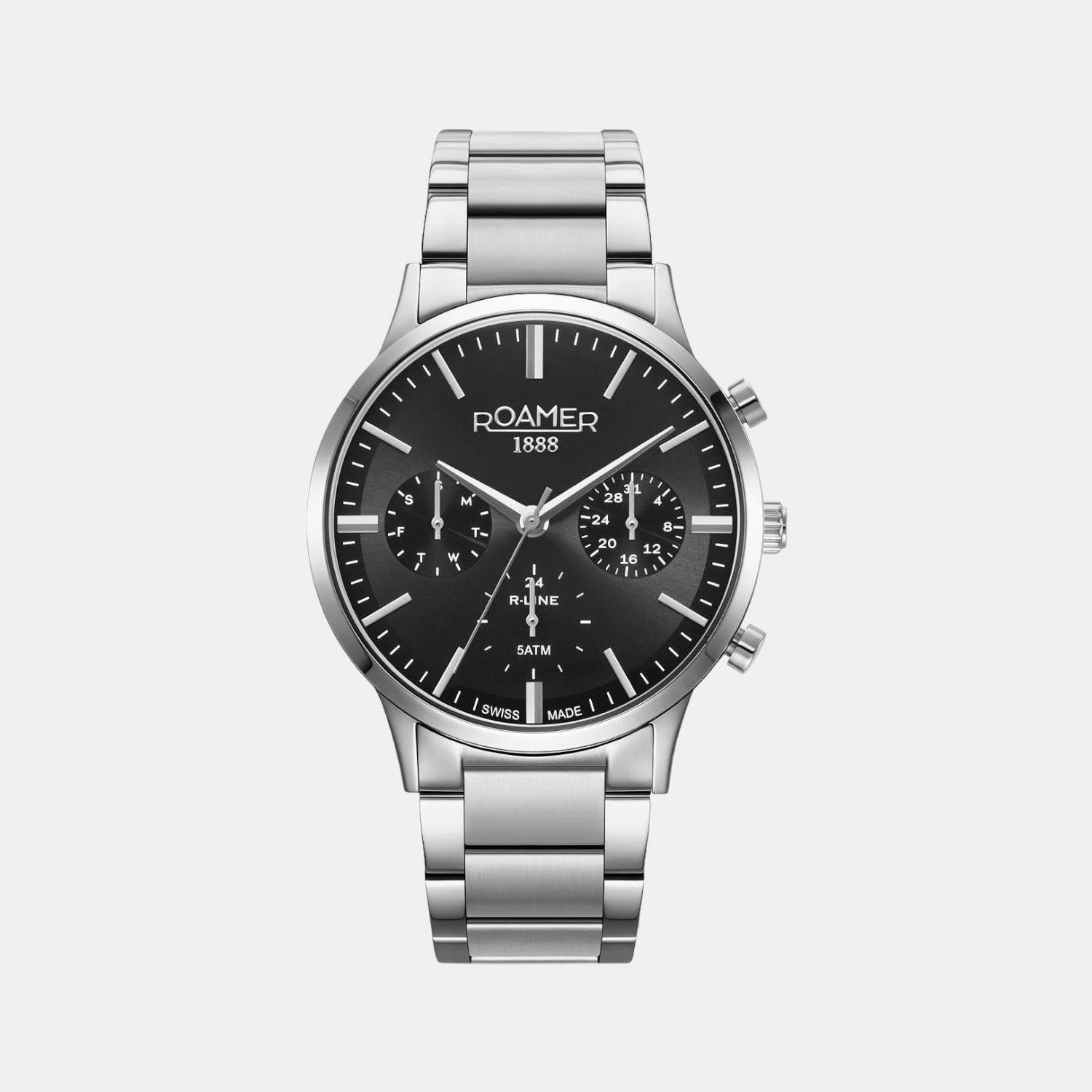 Male Black Analog Multifunction Stainless Steel Watch 718982 41 55 70