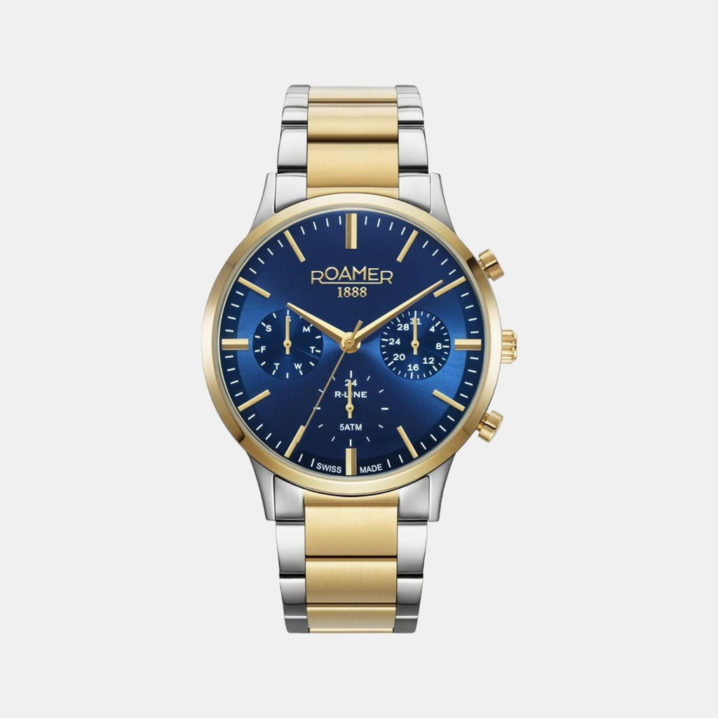 Male Blue Analog Multifunction Stainless Steel Watch 718982 48 45 70