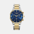 Male Blue Analog Multifunction Stainless Steel Watch 718982 48 45 70
