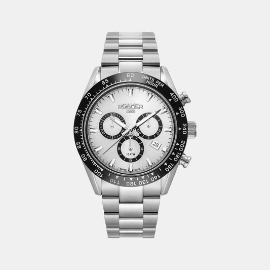 Male White Stainless Steel Chronograph Watch 850837 41 15 20