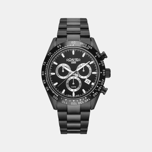 Male Black Stainless Steel Chronograph Watch 850837 44 55 20