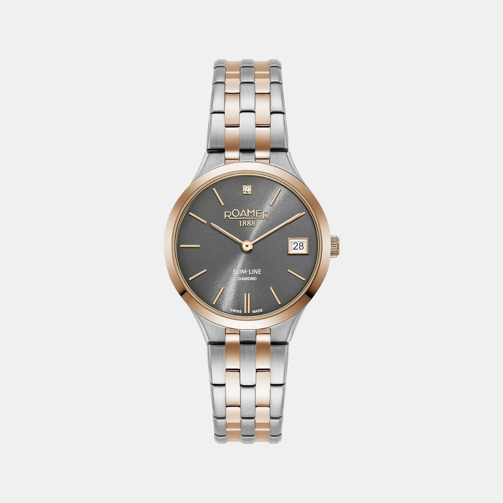 Female Grey Analog Stainless Steel Automatic Watch 864857 49 55 50