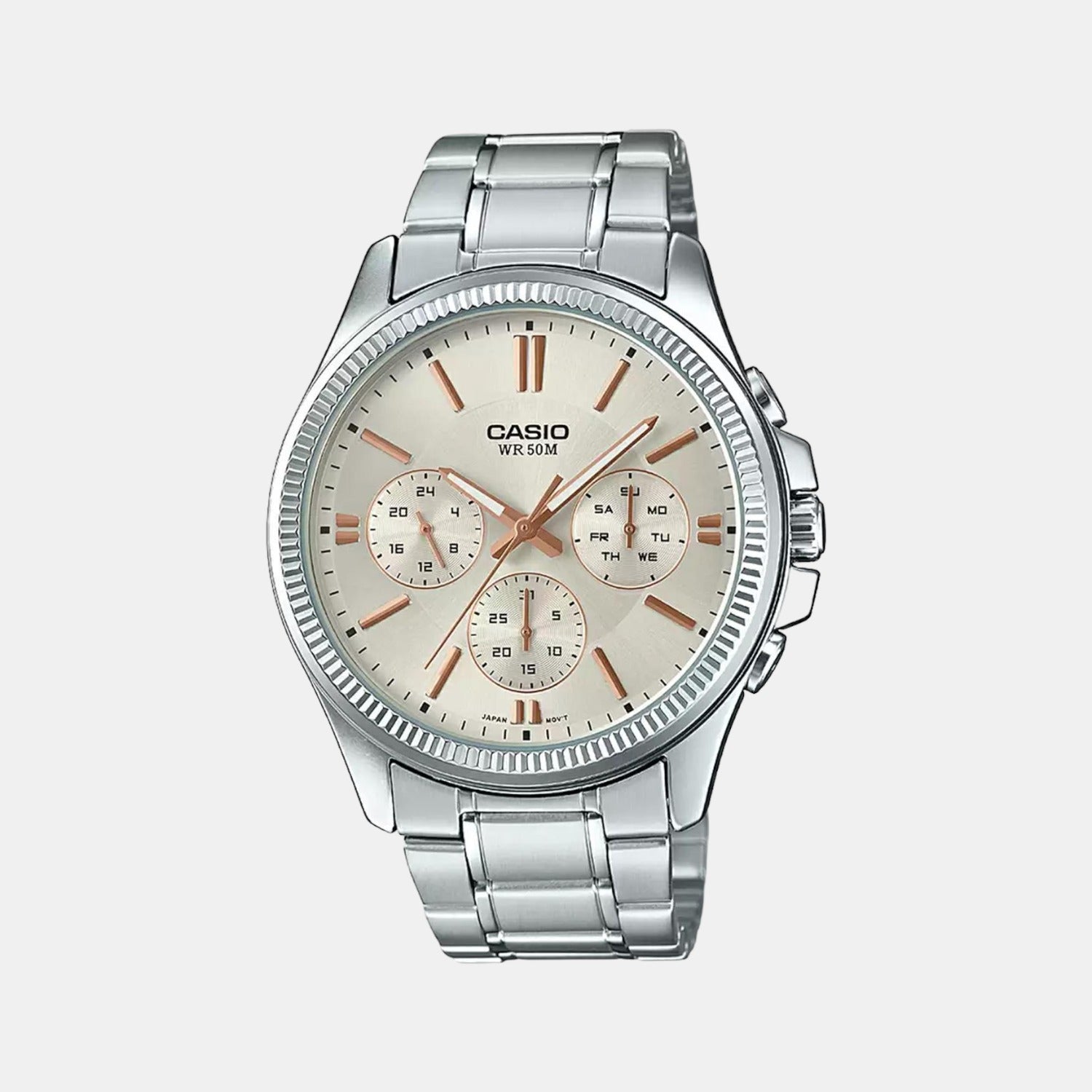 Casio Round White Chronograph watch