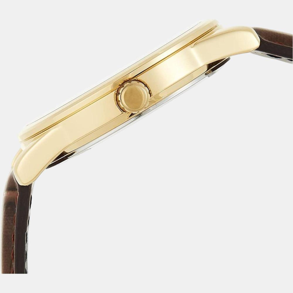 Casio Men Round Beige watch