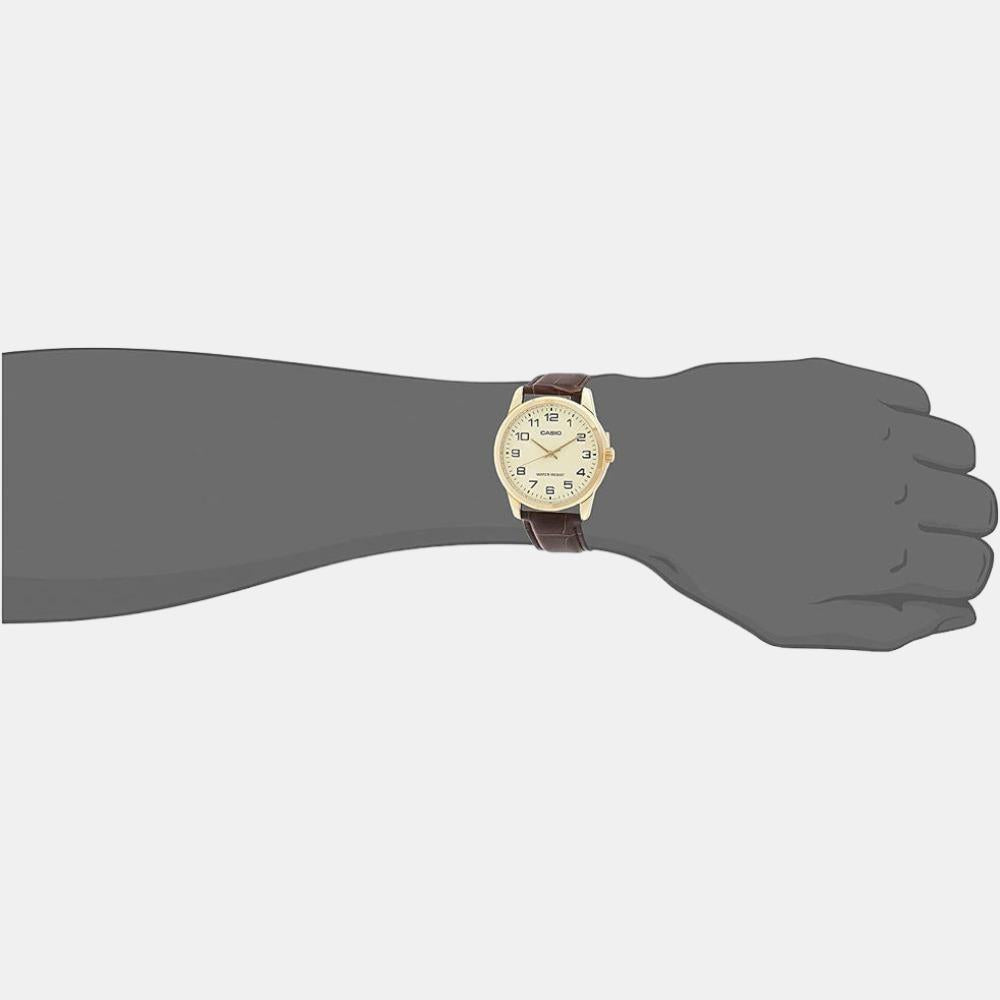Casio Leather Gold watch