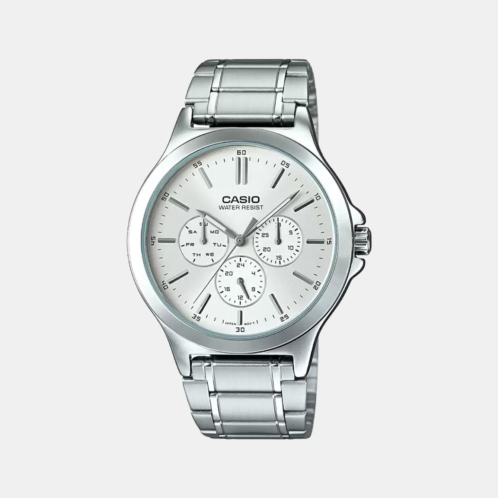 Casio Round White Multi-Function watch