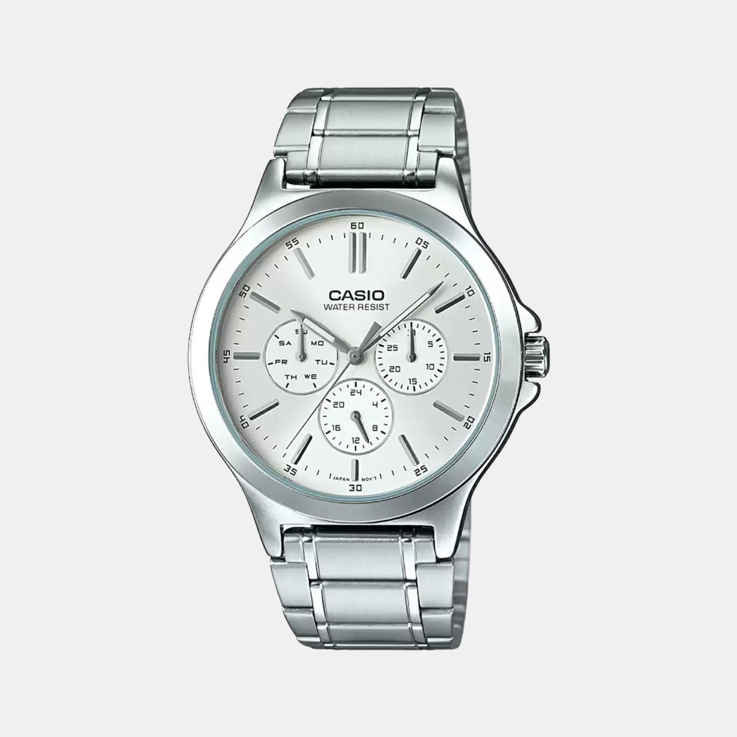 Casio Round White Multi-Function watch