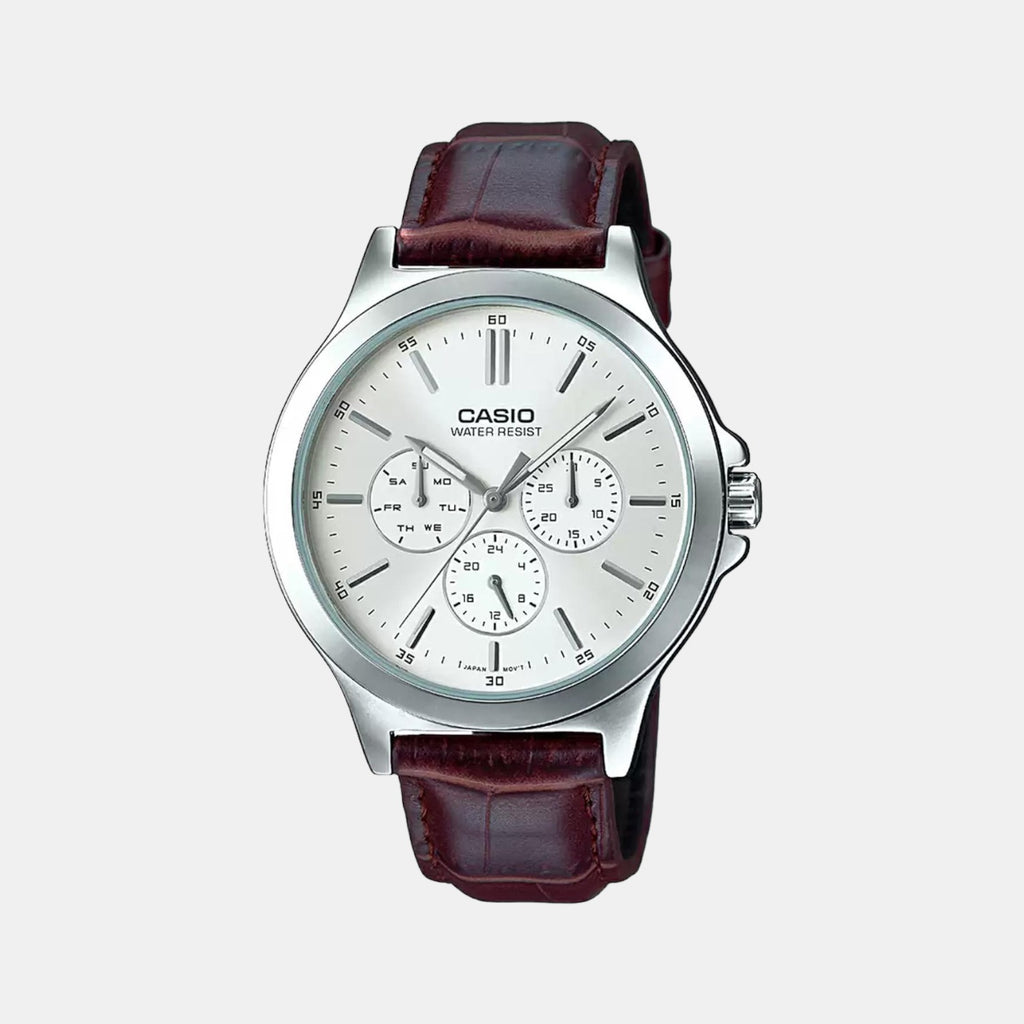 Casio Round White Chronograph watch