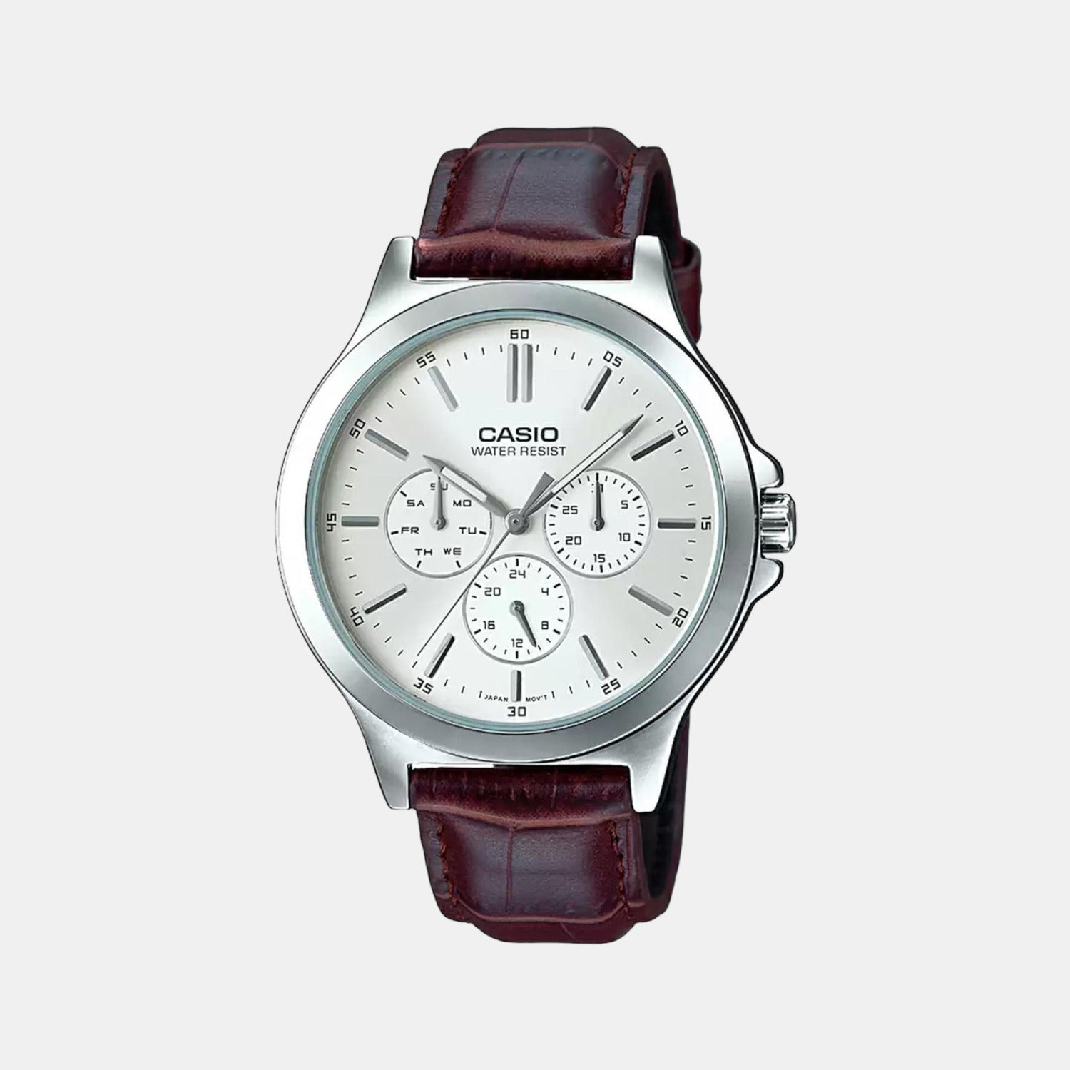Casio Round White Chronograph watch