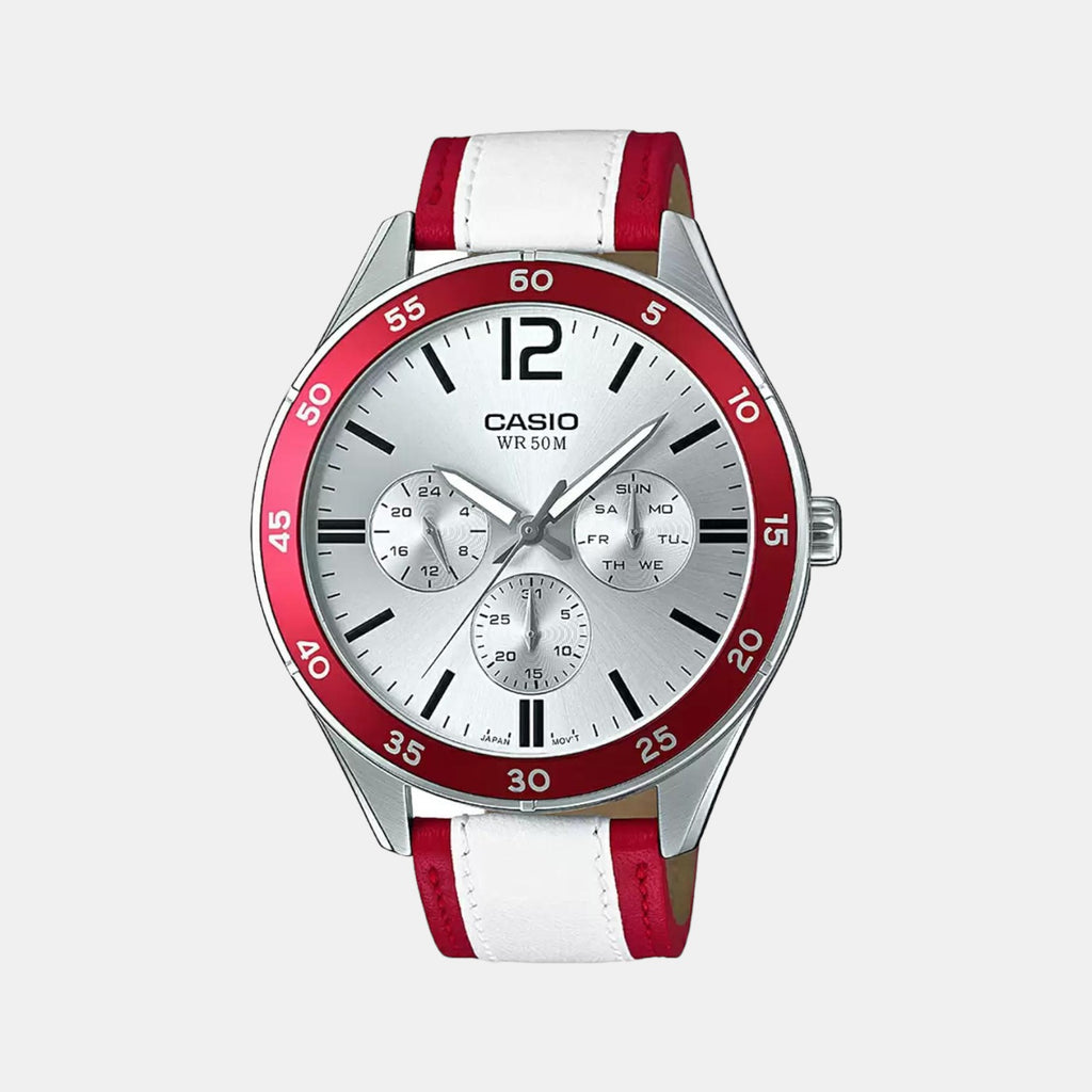 Casio Round Silver Chronograph watch