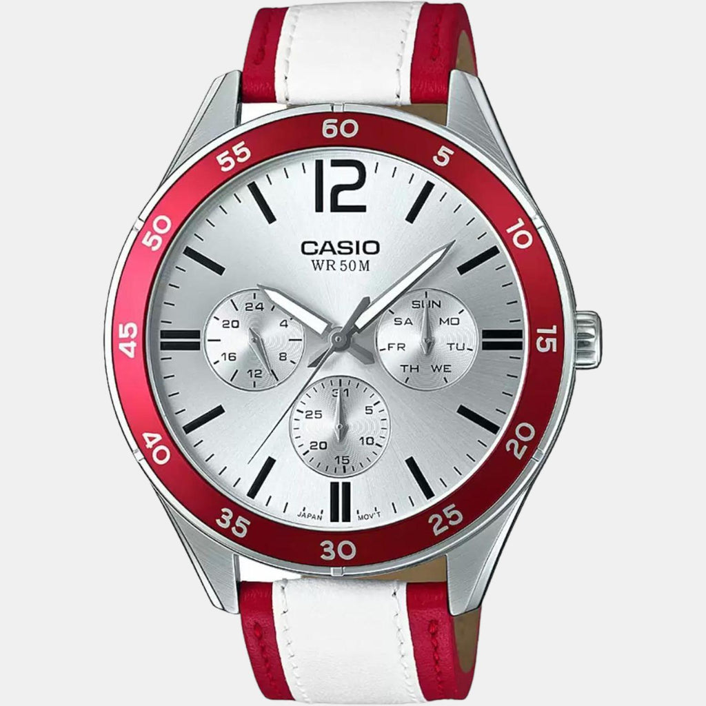Casio Leather Silver watch