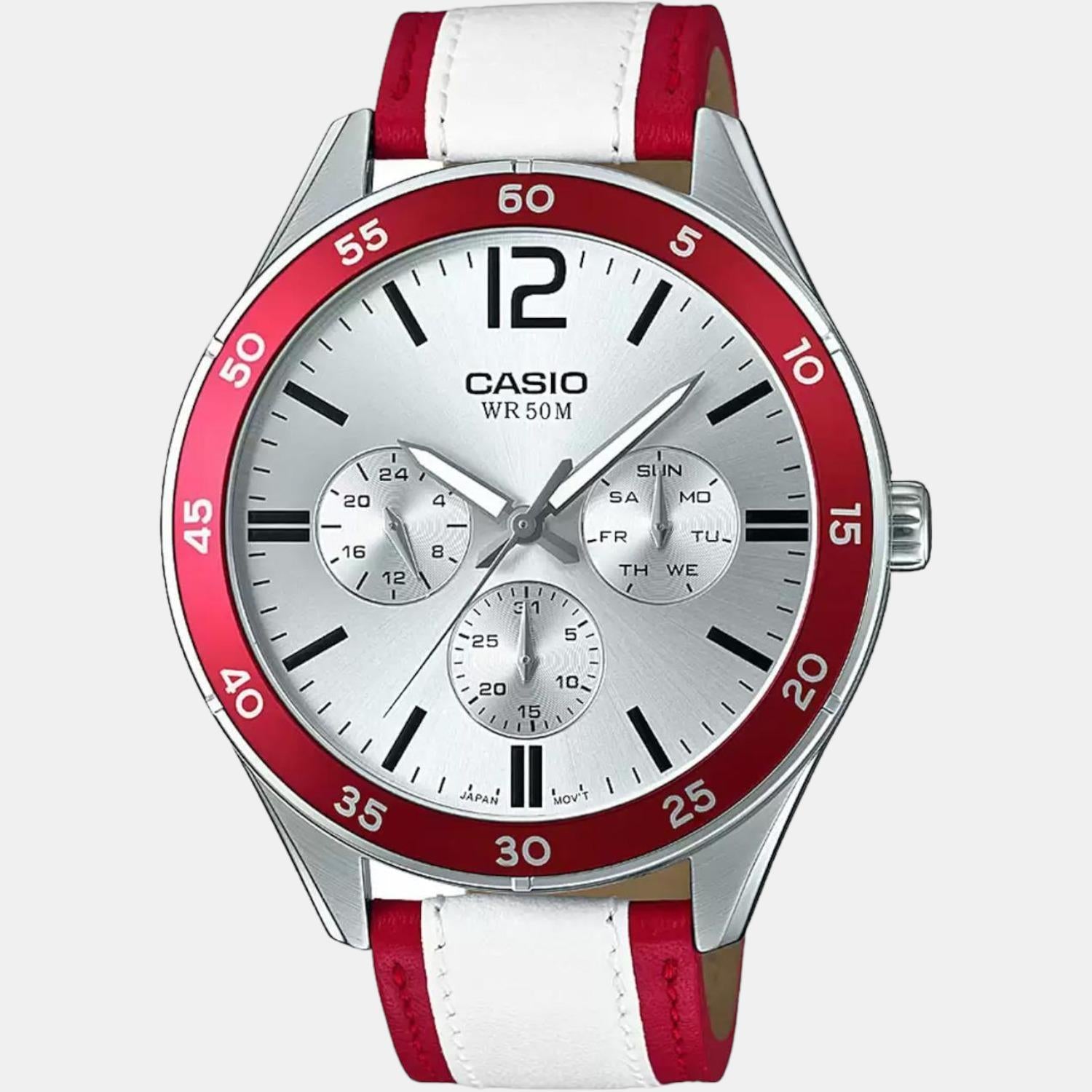 Casio Leather Silver watch