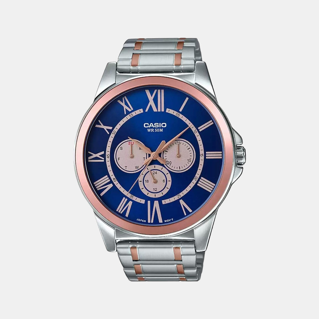 Casio Round Blue Chronograph watch