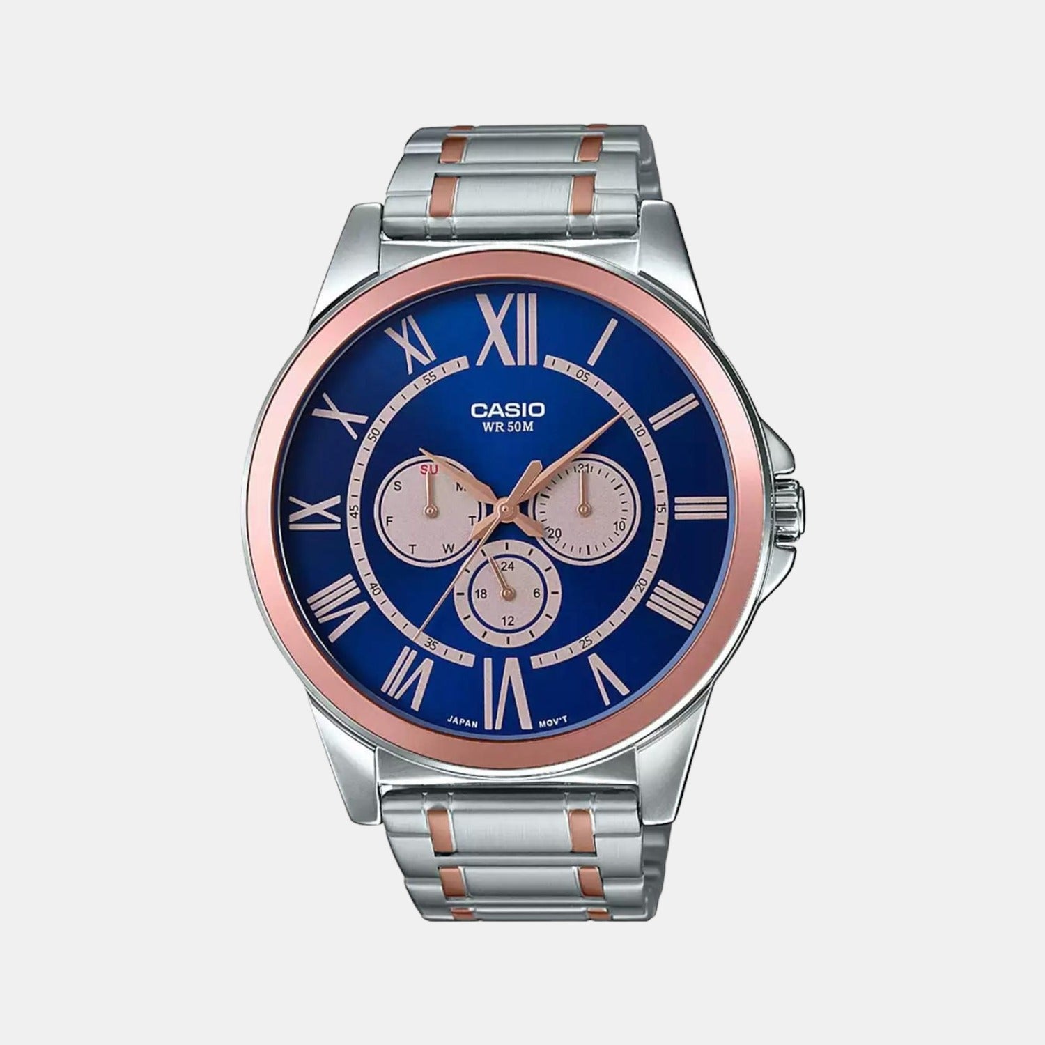 Casio Round Blue Chronograph watch