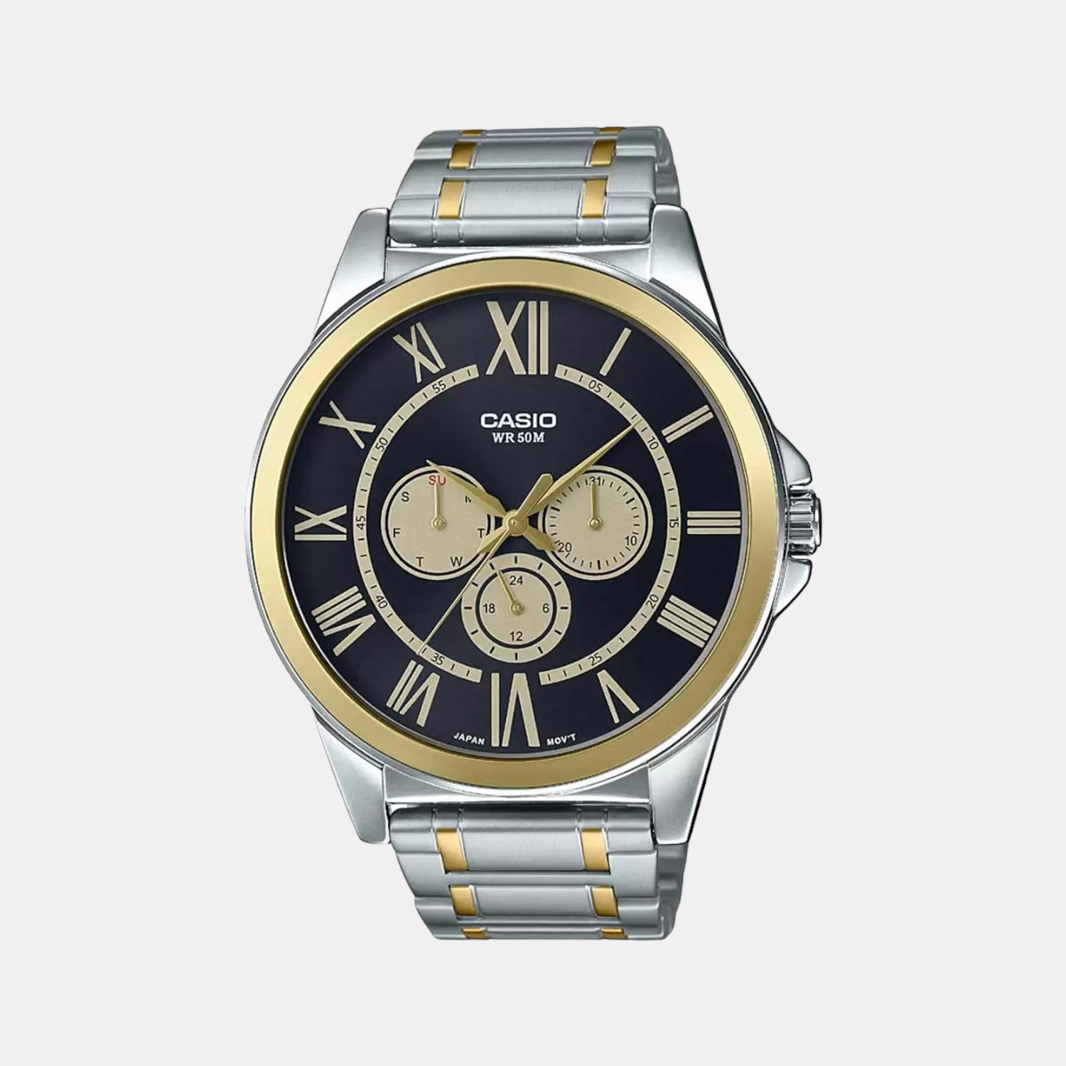 Casio Round Blue Chronograph watch