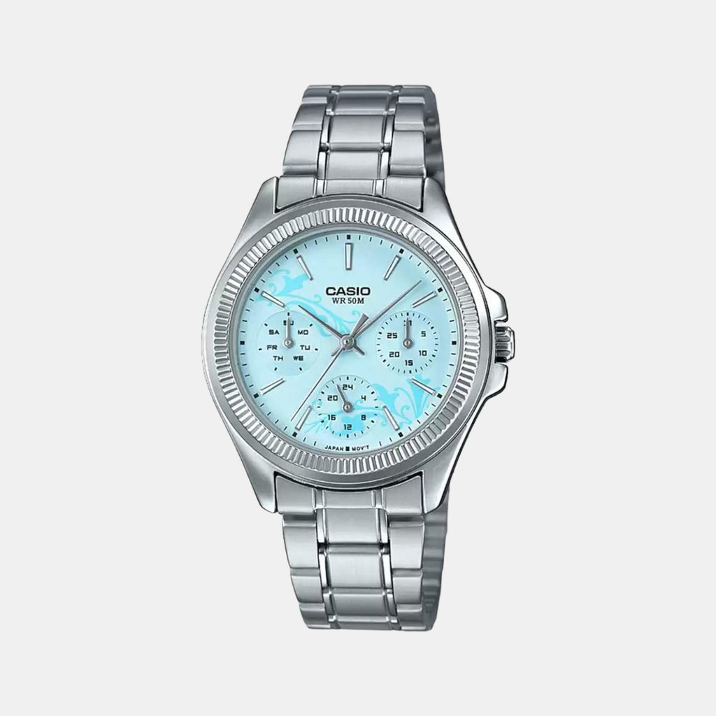 Casio Round Blue Chronograph watch
