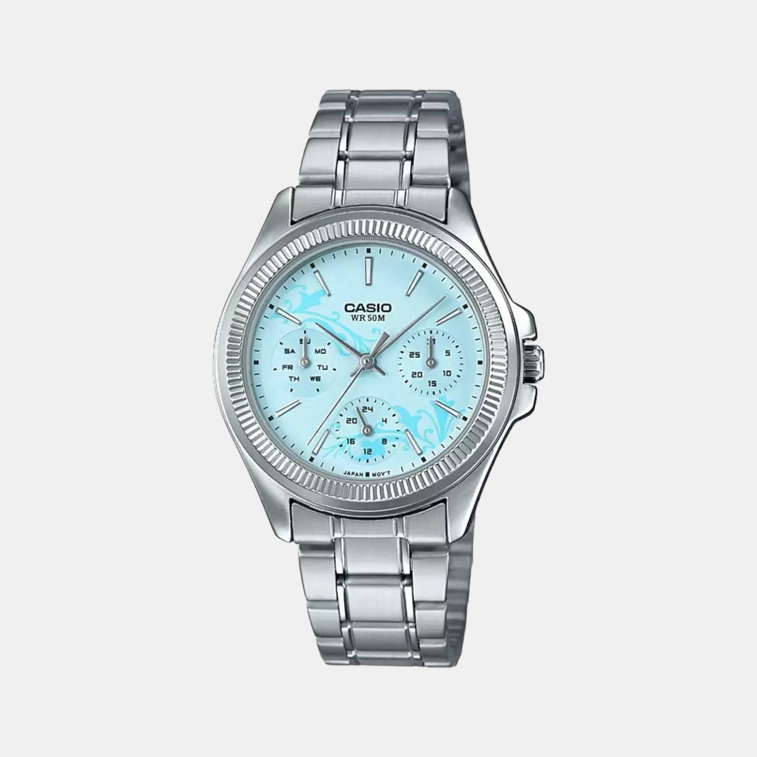 Casio Round Blue Chronograph watch