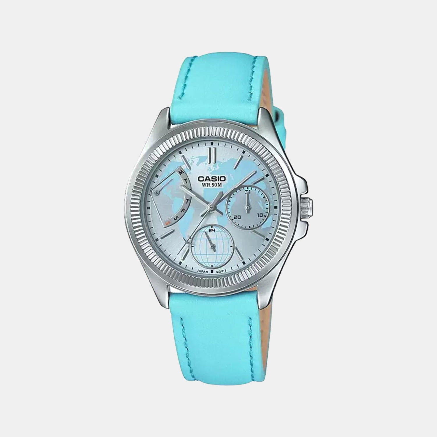 Casio Round Blue Chronograph watch