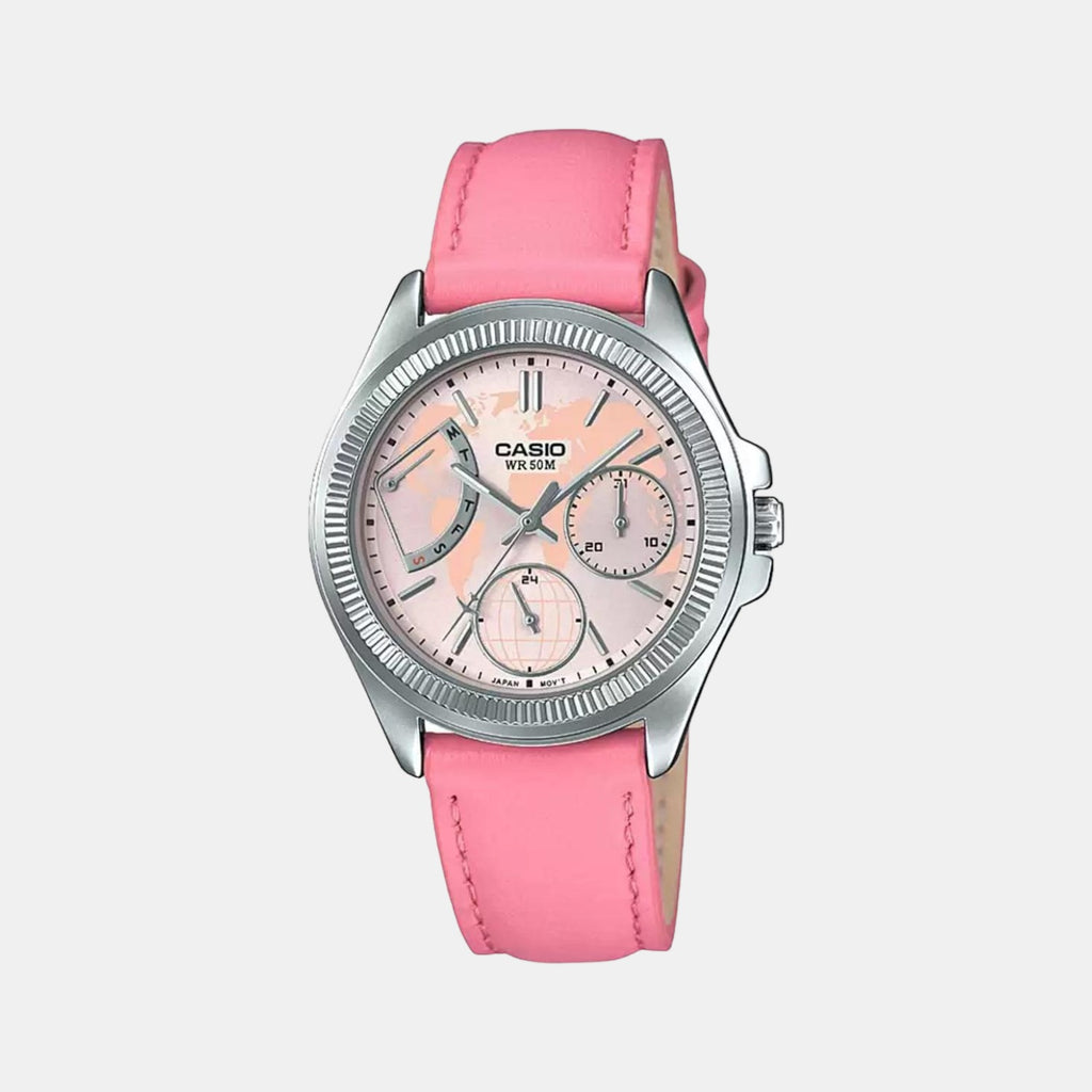 Casio Round Pink Chronograph watch