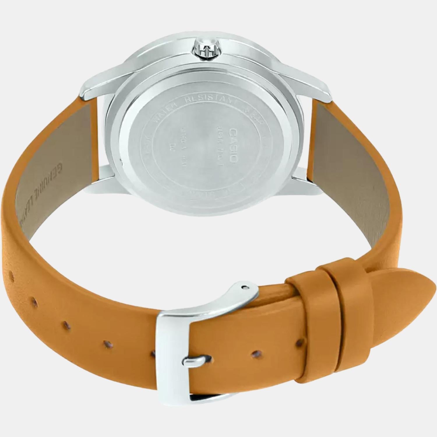 Casio Leather Silver watch