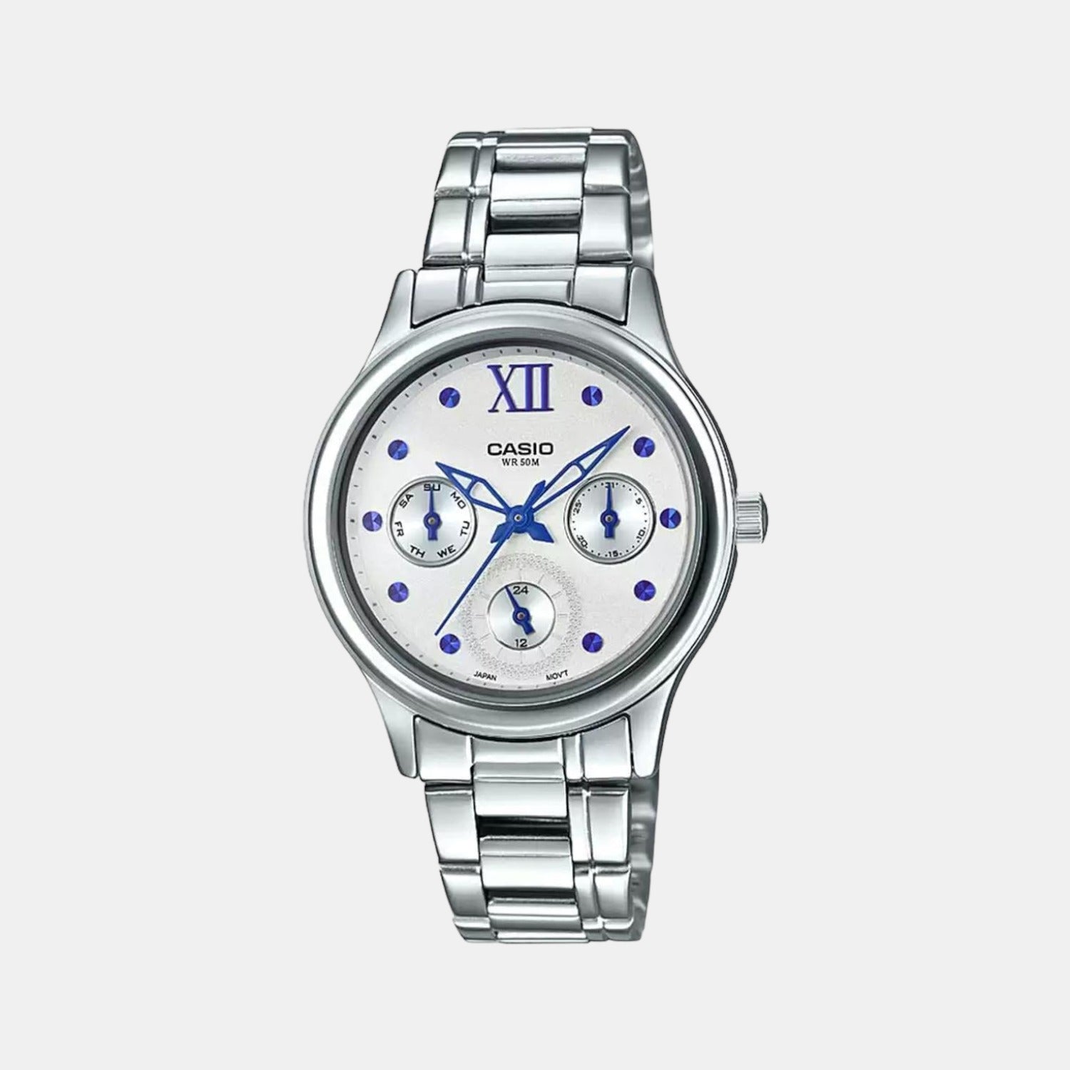 Casio Round White Chronograph watch