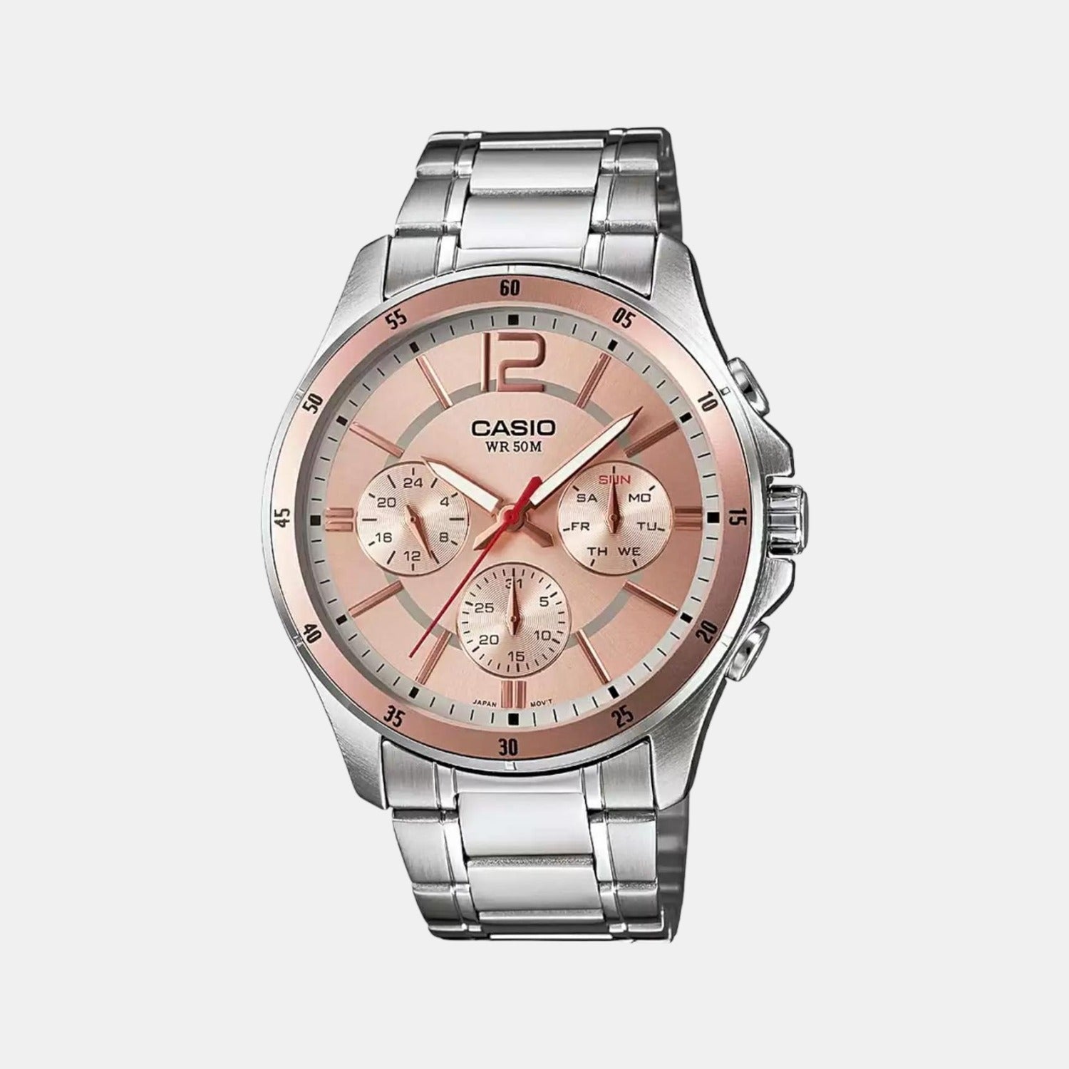 Casio Round Rose Gold Chronograph watch