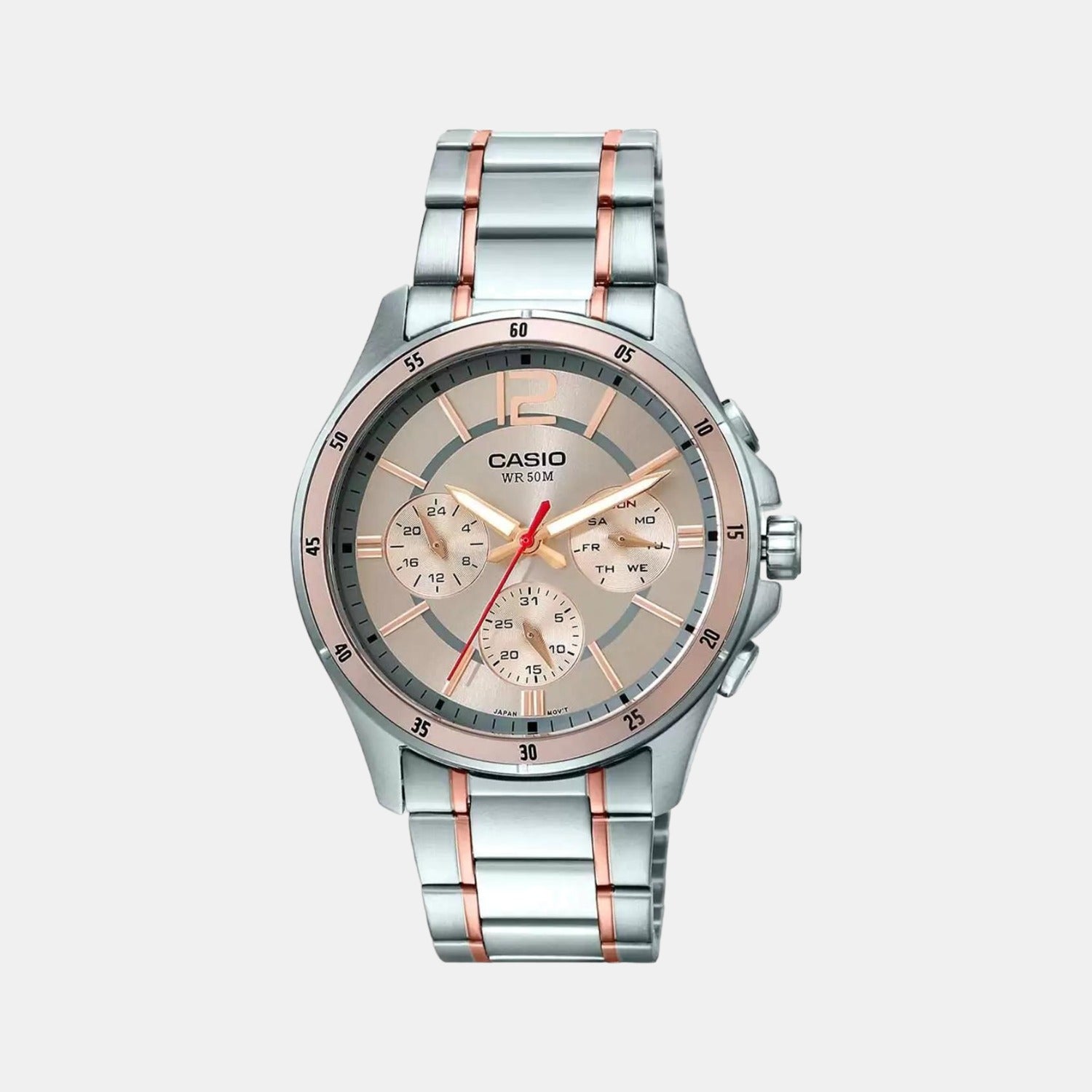 Casio Round Rose Gold Chronograph watch