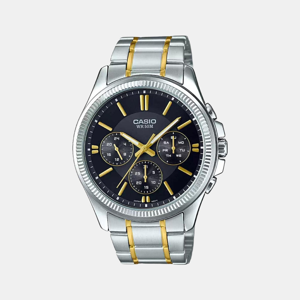 Casio Round Silver Chronograph watch