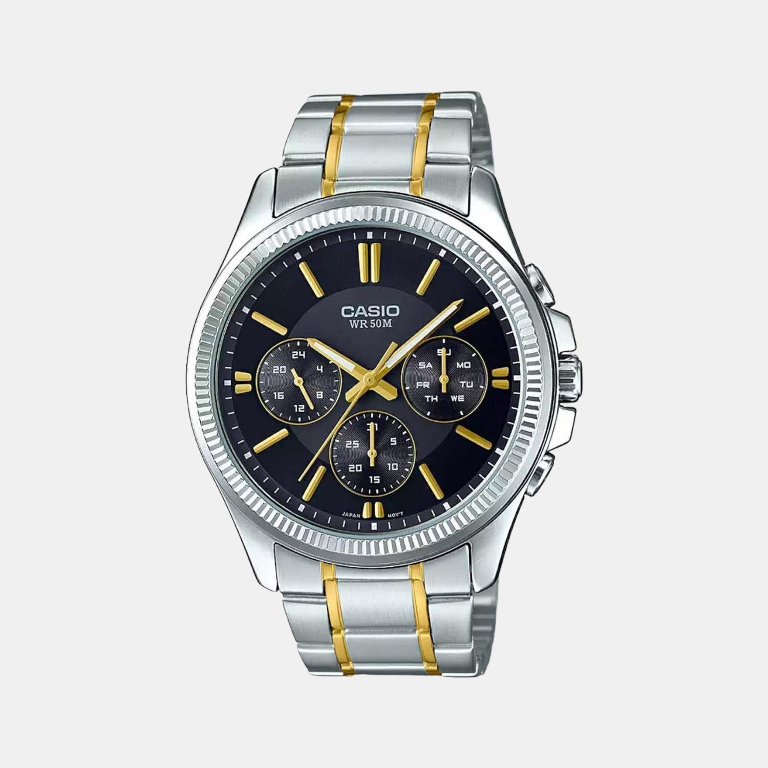 Casio Round Silver Chronograph watch