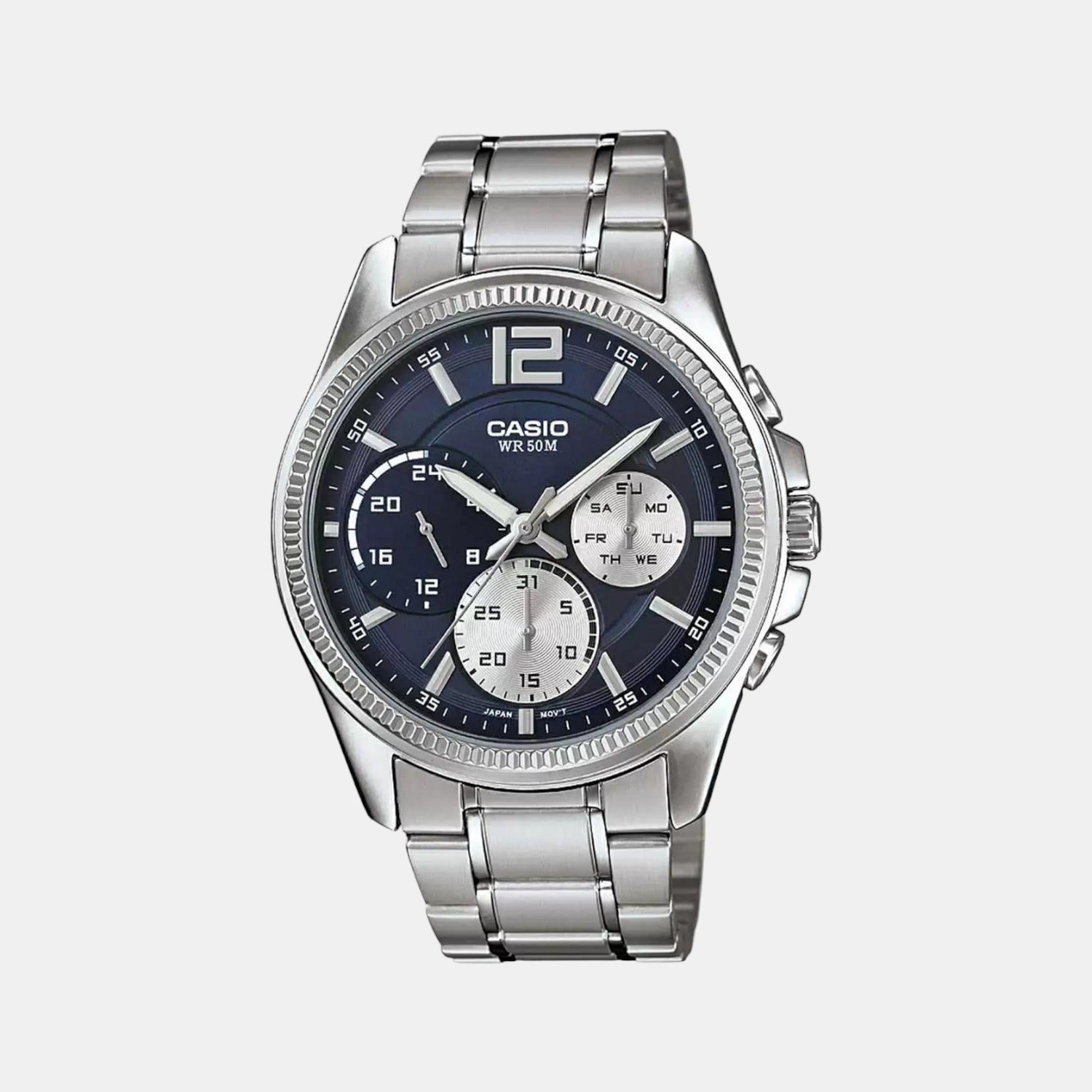 Casio Enticer Stainless Steel Blue Analog Men s Watch Just In Time