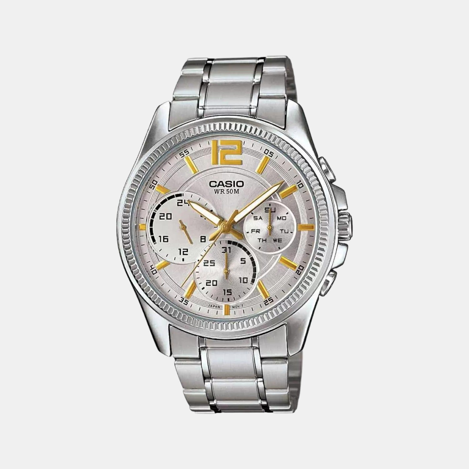 Casio Round Blue Chronograph watch