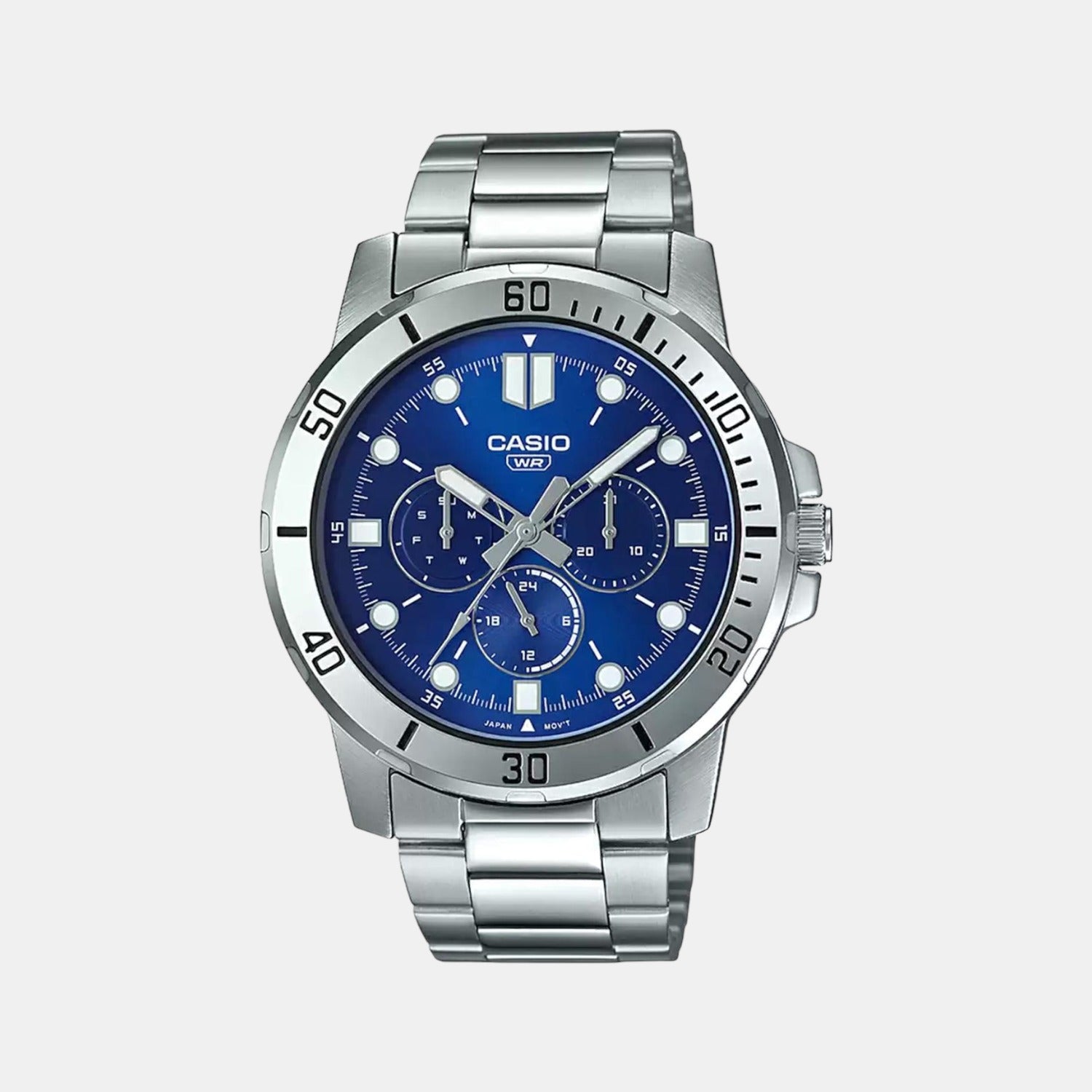 Casio Round Blue Chronograph watch