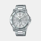 Casio Round Silver Chronograph watch
