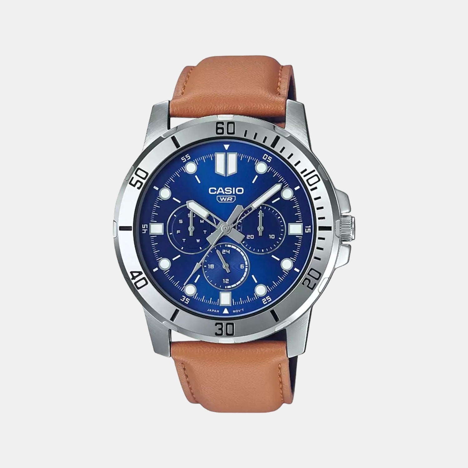 Casio Round Blue Chronograph watch