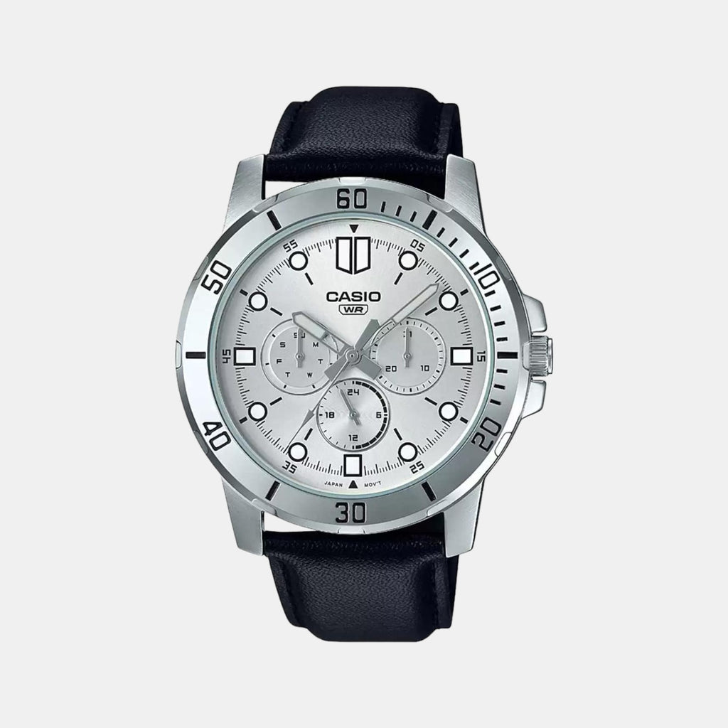 Casio Round Silver Chronograph watch