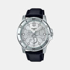 Casio Round Silver Chronograph watch