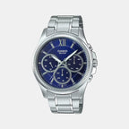 Casio Round Blue Chronograph watch
